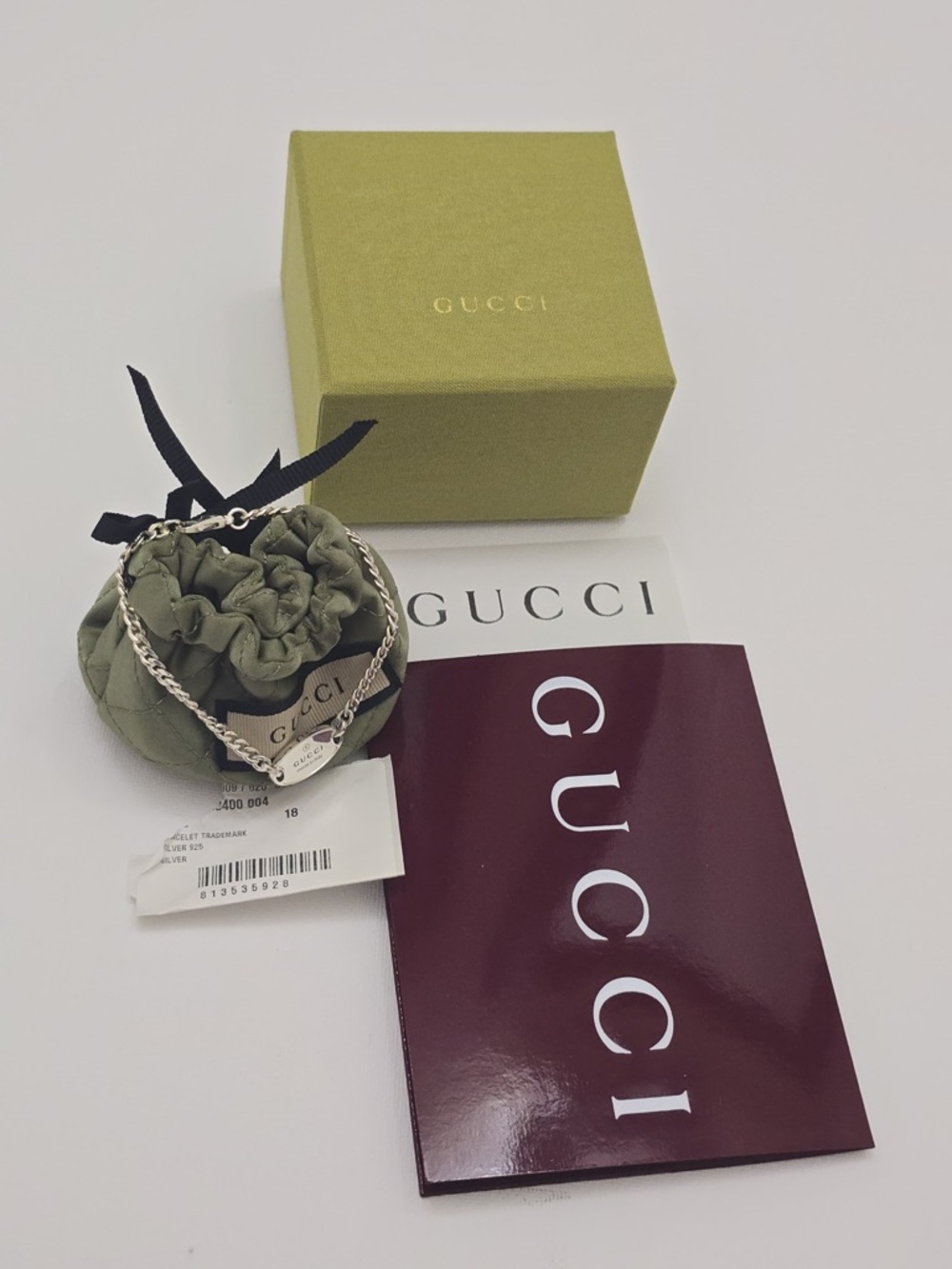 Gucci Sterling Silver Trademark Link Bracelet size 18 - Picture 5 of 6